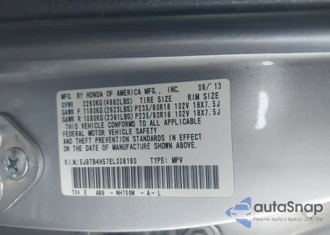 2014 Acura Rdx z USA, uszkodzony, nr VIN 5J8TB4H57EL006190
